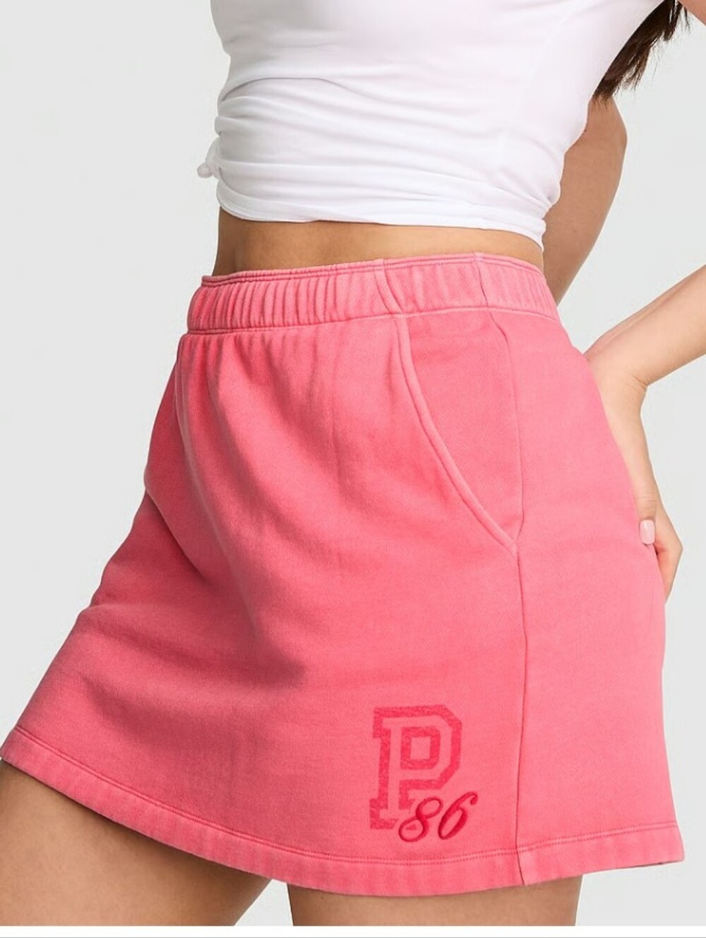 VS Pink Campus Fleece Skort Sz Small Vivid Pink
